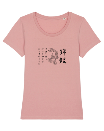 Koi Fish (text japoneză) negru Canyon Pink