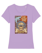 Eat Sleep Surf Repeat Tricou mânecă scurtă guler larg fitted Damă Expresser