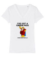 I've Got a Green Pass Tricou mânecă scurtă guler V Damă Evoker