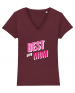 BEST MOM EVER Tricou mânecă scurtă guler V Damă Evoker