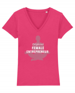 Female entrepreneur Tricou mânecă scurtă guler V Damă Evoker