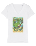 Beach Rock Party Trex Tricou mânecă scurtă guler V Damă Evoker