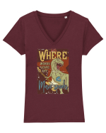 Where Words Leave off Music Speaks Trex Tricou mânecă scurtă guler V Damă Evoker