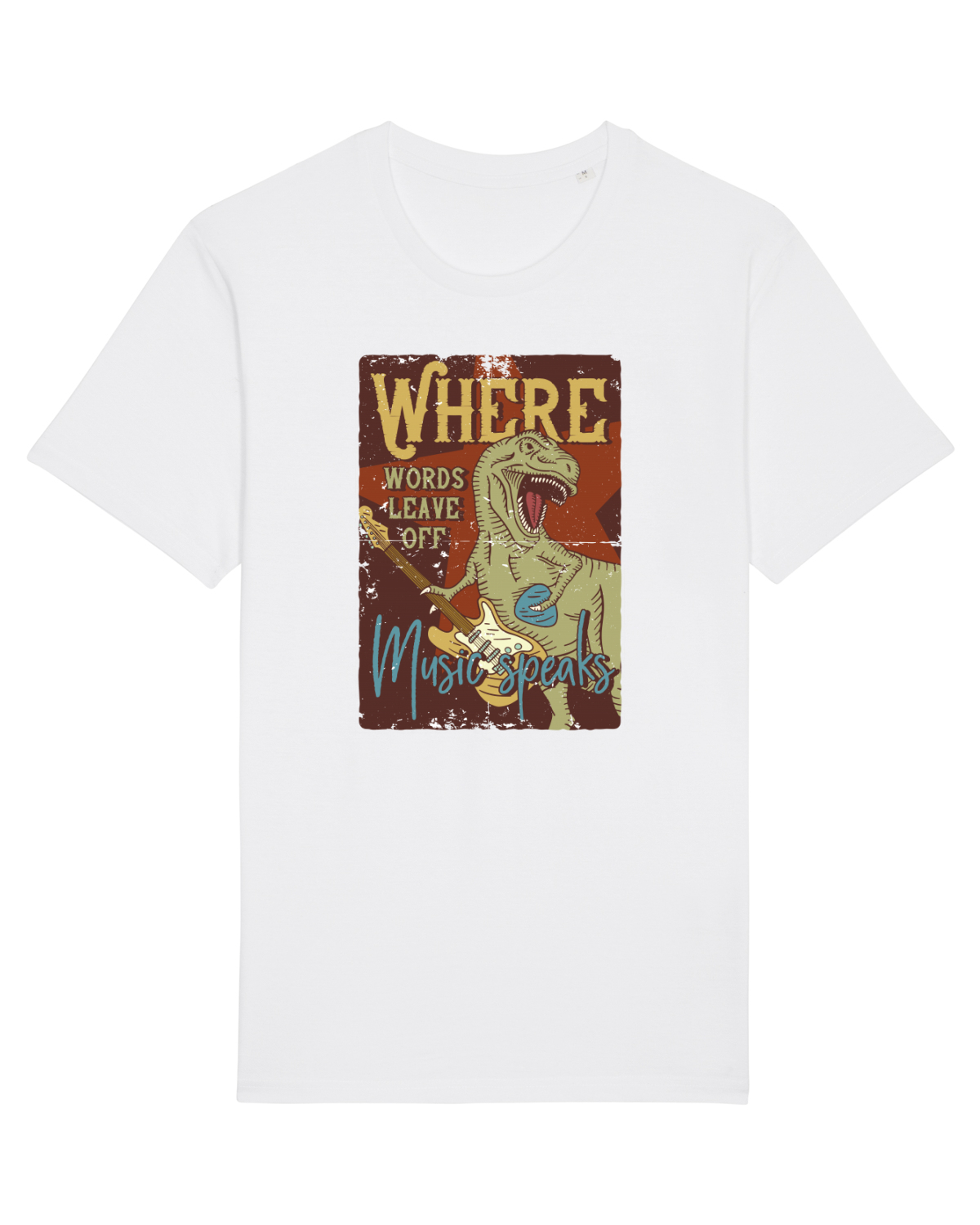 Tricou mânecă scurtă Unisex Rocker White