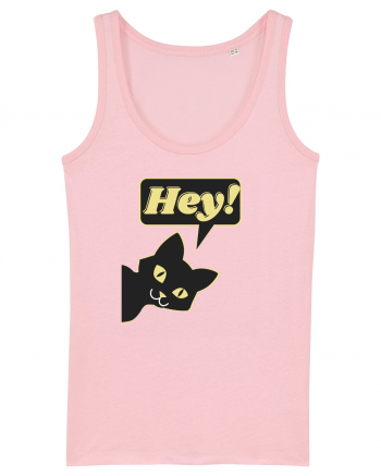 Funny Black Cat Cotton Pink