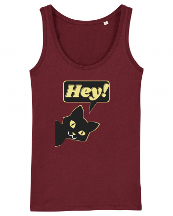 Funny Black Cat Burgundy