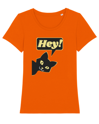 Funny Black Cat Bright Orange