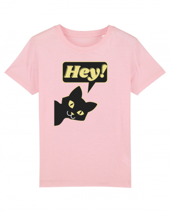 Funny Black Cat Cotton Pink