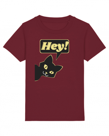 Funny Black Cat Burgundy