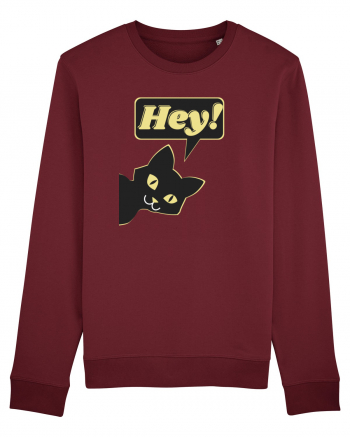 Funny Black Cat Burgundy