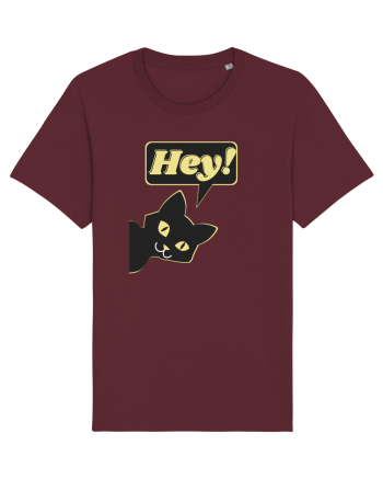 Funny Black Cat Burgundy