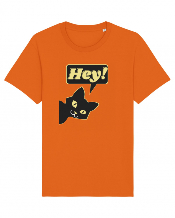 Funny Black Cat Bright Orange