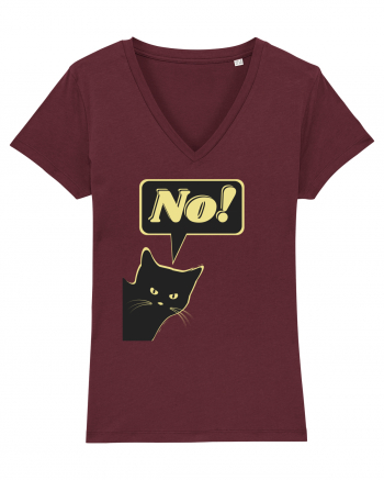 Funny Black Cat Burgundy