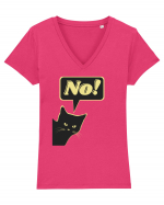 Funny Black Cat Tricou mânecă scurtă guler V Damă Evoker