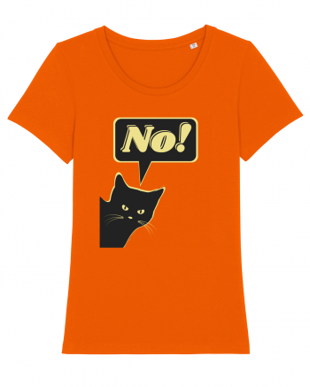 Funny Black Cat Bright Orange