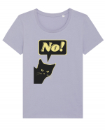 Funny Black Cat Tricou mânecă scurtă guler larg fitted Damă Expresser