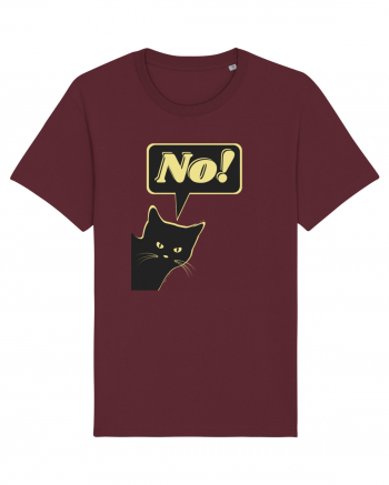 Funny Black Cat Burgundy