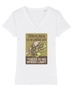 No speed limit Turtle Tricou mânecă scurtă guler V Damă Evoker