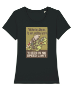 No speed limit Turtle Tricou mânecă scurtă guler larg fitted Damă Expresser