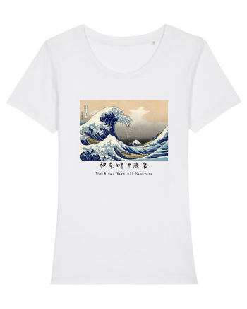 The Great Wave off Kanagawa (text negru) White