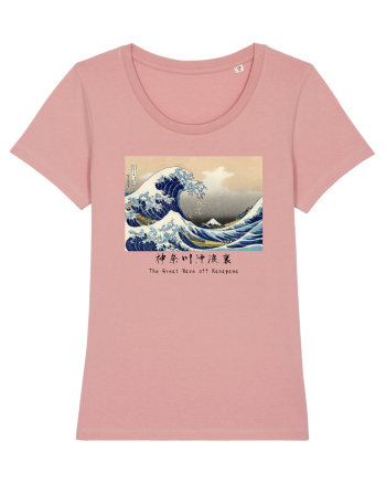 The Great Wave off Kanagawa (text negru) Canyon Pink