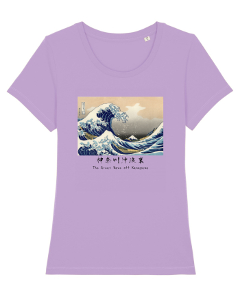 The Great Wave off Kanagawa (text negru) Lavender Dawn