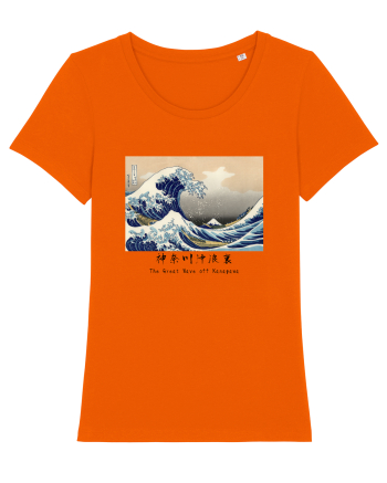The Great Wave off Kanagawa (text negru) Bright Orange