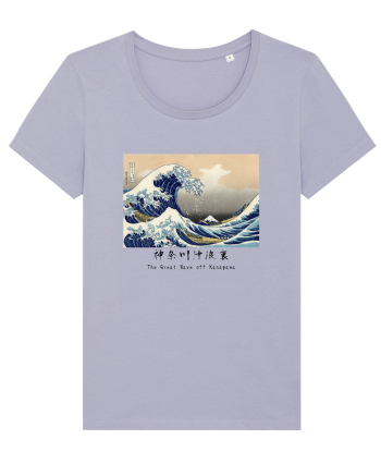 The Great Wave off Kanagawa (text negru) Lavender