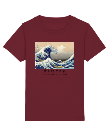 The Great Wave off Kanagawa (text negru) Burgundy