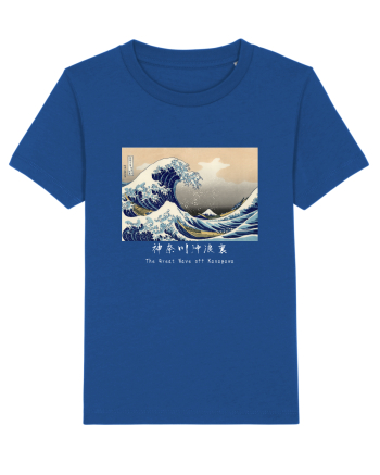 The Great Wave off Kanagawa (text alb) Majorelle Blue