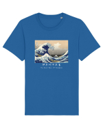 The Great Wave off Kanagawa (text alb) Tricou mânecă scurtă Unisex Rocker