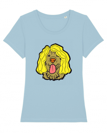 Funny Golden Retriever Sky Blue