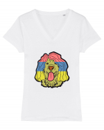 Funny Golden Retriever Tricou mânecă scurtă guler V Damă Evoker