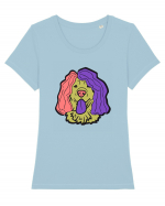 Funny Golden Retriever Tricou mânecă scurtă guler larg fitted Damă Expresser