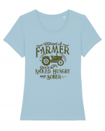 Without a farmer Tricou mânecă scurtă guler larg fitted Damă Expresser