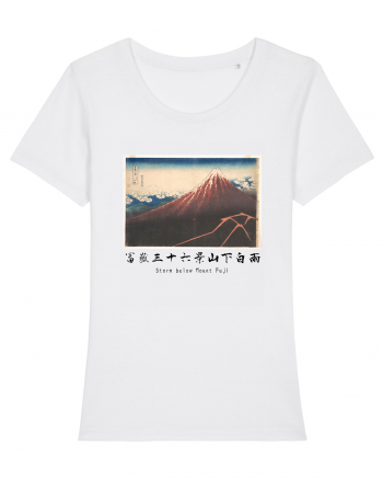 Storm below Mount Fuji (text negru) White