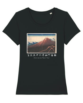 Storm below Mount Fuji (text alb) Black