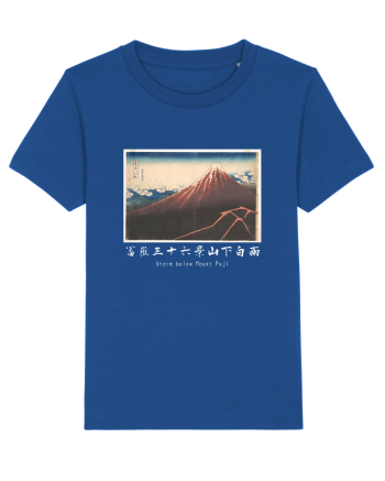 Storm below Mount Fuji (text alb) Majorelle Blue