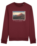 Storm below Mount Fuji (text alb) Bluză mânecă lungă Unisex Rise