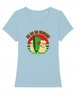 Funny Santa Claus Alien Tricou mânecă scurtă guler larg fitted Damă Expresser