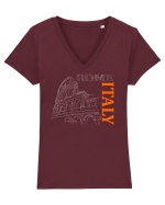 Rome, Italy Tricou mânecă scurtă guler V Damă Evoker