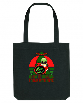 Funny Santa Claus Alien Black