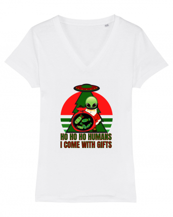 Funny Santa Claus Alien White