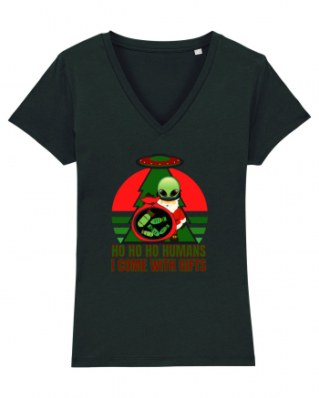 Funny Santa Claus Alien Black