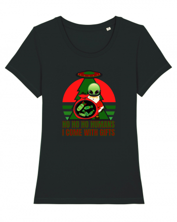 Funny Santa Claus Alien Black