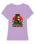 Funny Santa Claus Alien Tricou mânecă scurtă guler larg fitted Damă Expresser