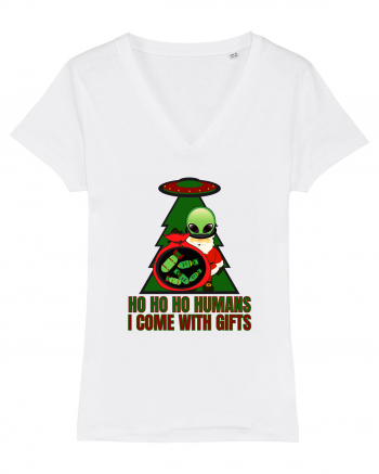 Funny Santa Claus Alien White