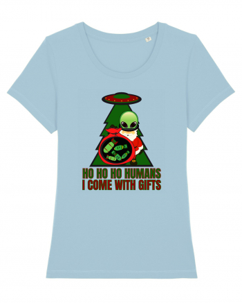 Funny Santa Claus Alien Sky Blue