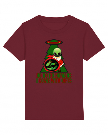 Funny Santa Claus Alien Burgundy