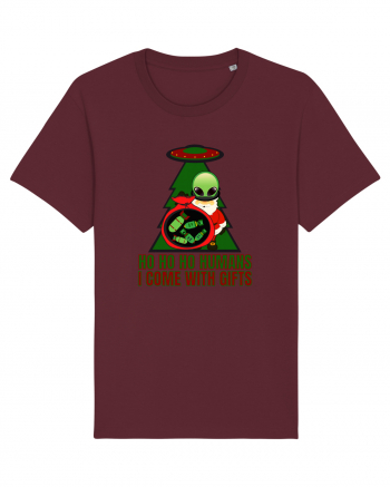 Funny Santa Claus Alien Burgundy